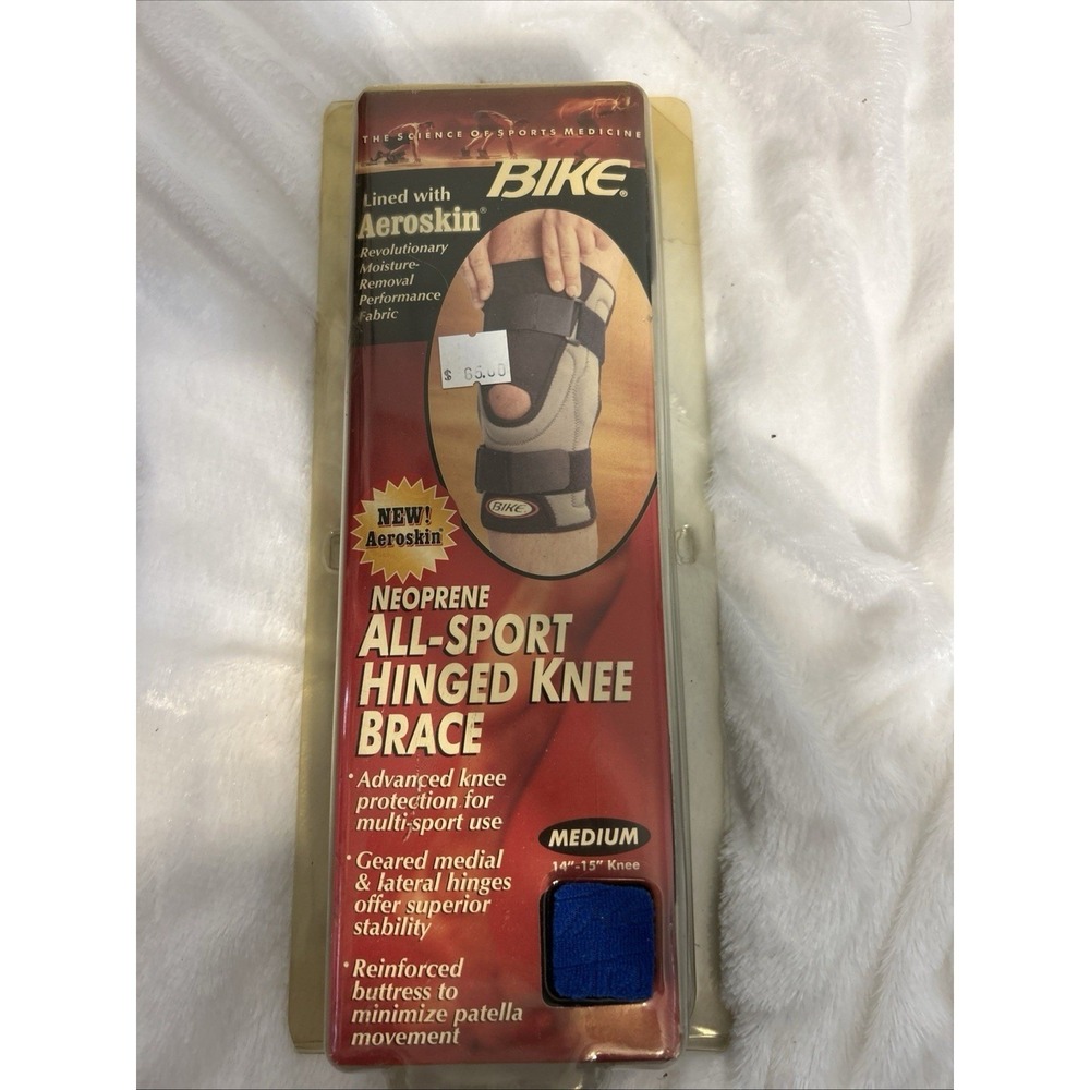 Bike All-Sport Hinged Knee Brace Medium Neoprene Aeroskin Moisture Wicking Black